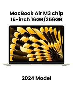 Apple 15-inch MacBook Air: Apple M3 chip with 8-core CPU and 10-core GPU, 16GB, 256GB SSD - Starlight |MC9F4AB/A