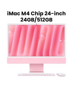 Apple 24-inch iMac with Retina 4.5K display: Apple M4 chip with 10‑core CPU and 10‑core GPU, 24GB, 512GB SSD - Pink |MD2U4ZS/A