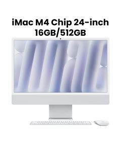 Apple 24-inch iMac with Retina 4.5K display: Apple M4 chip with 10‑core CPU and 10‑core GPU, 16GB, 512GB SSD - Silver |MWUV3ZS/A