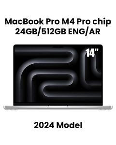 Apple 14-inch MacBook Pro: Apple M4 Pro chip with 12‑core CPU and 16‑core GPU, 24GB, 512GB SSD - Silver |MX2E3AB/A