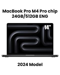 Apple 14-inch MacBook Pro: Apple M4 Pro chip with 12‑core CPU and 16‑core GPU, 24GB, 512GB SSD - Space Black |MX2H3ZS/A