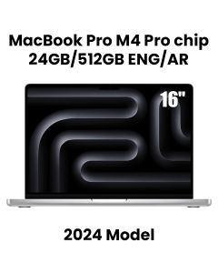 Apple 16-inch MacBook Pro: Apple M4 Pro chip with 14‑core CPU and 20‑core GPU, 24GB, 512GB SSD - Silver |MX2T3AB/A